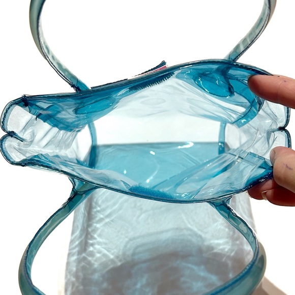 Rimmel London Turquoise Blue Transparent Makeup Cosmetic Bag Purse Toiletry Tote - Picture 10 of 11